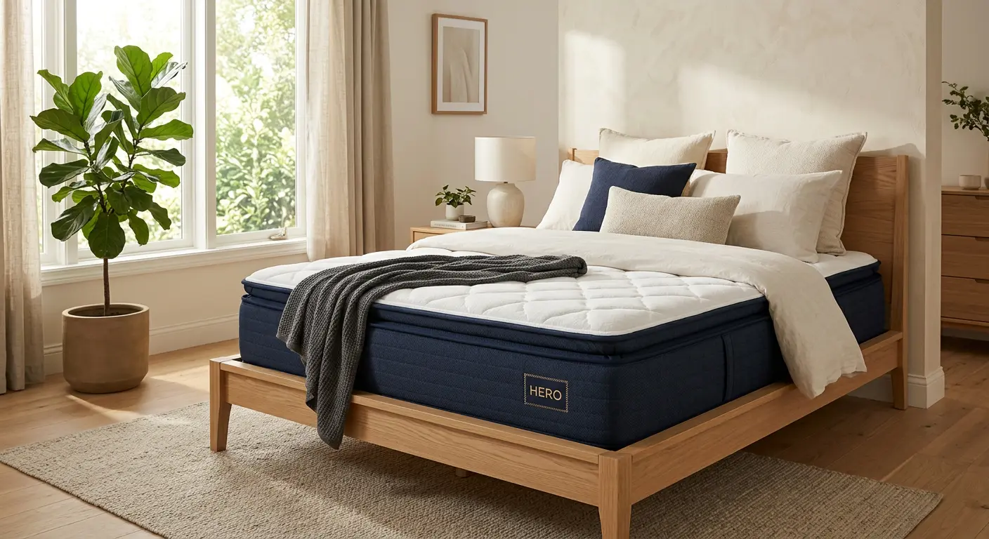 Premium mattress in modern bedroom